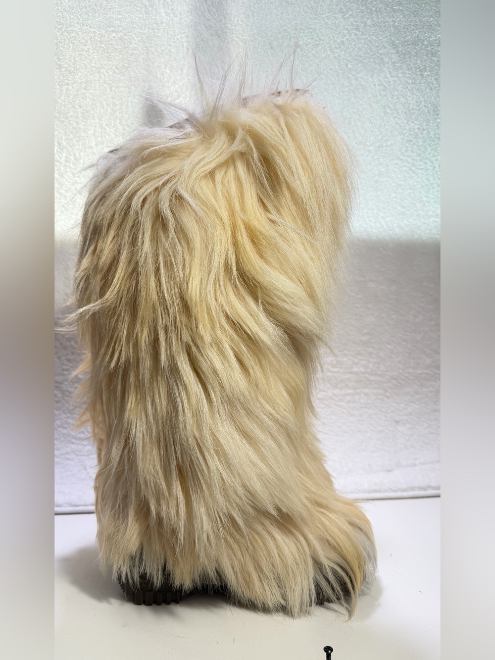 Lotto Real Goat Fur Yeti Apres Ski Yeti Boots White Cream Womens EU40 US 9